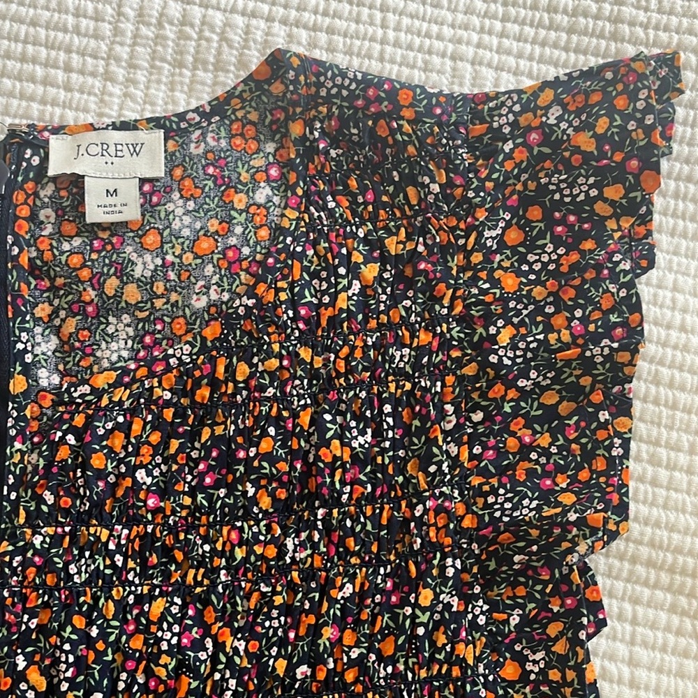 NWOT J Crew smocked top midi dress with pockets! - Picture 4 of 4